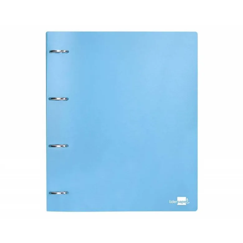 CARPETA 4 ANILLAS 40 MM LIDERPAPEL DIN A4 COLOR AZUL POLIPROPILENO