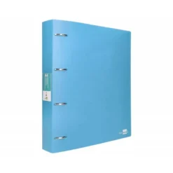 CARPETA 4 ANILLAS 40 MM LIDERPAPEL DIN A4 COLOR AZUL POLIPROPILENO