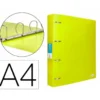 CARPETA 4 ANILLAS 40 MM LIDERPAPEL DIN A4 COLOR AMARILLO POLIPROPILENO