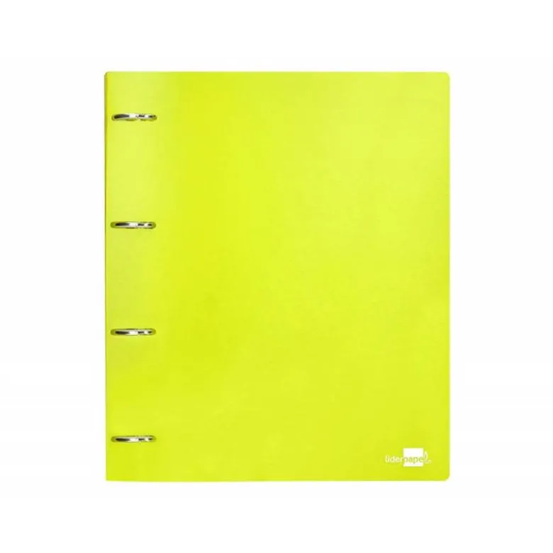 CARPETA 4 ANILLAS 40 MM LIDERPAPEL DIN A4 COLOR AMARILLO POLIPROPILENO