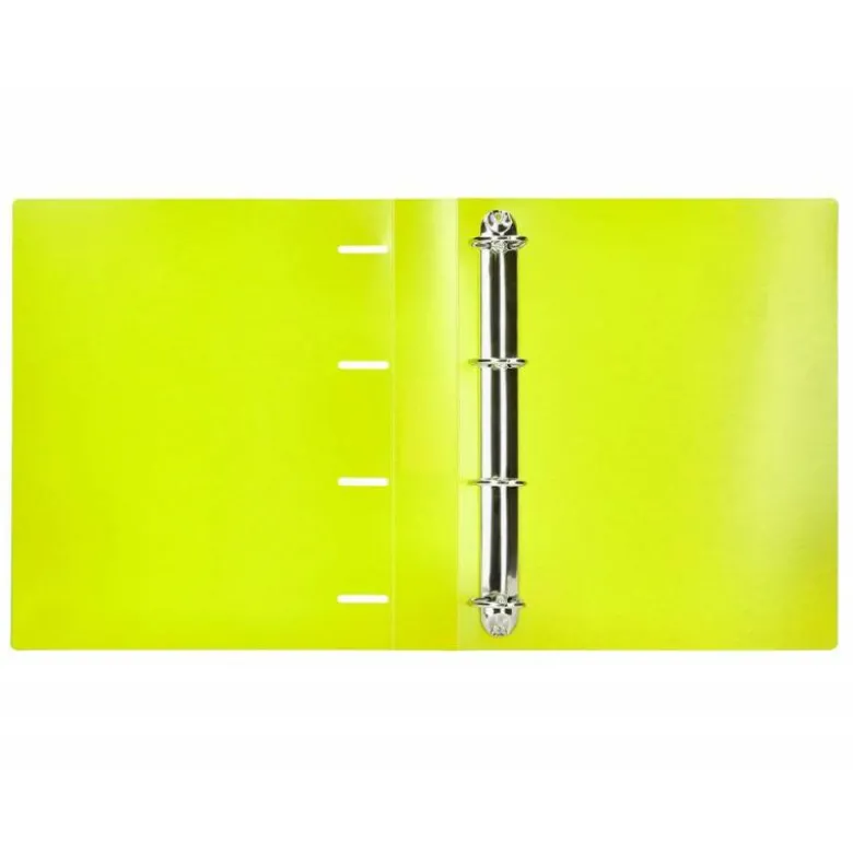 CARPETA 4 ANILLAS 40 MM LIDERPAPEL DIN A4 COLOR AMARILLO POLIPROPILENO