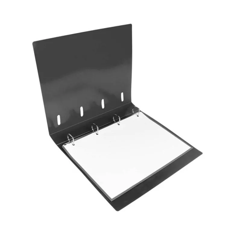 CARPETA 4 ANILLAS 25 MM LIDERPAPEL DIN A4 COLOR NEGRO POLIPROPILENO