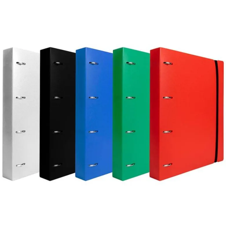 CARPETA 4 ANILLAS 25 MM LIDERPAPEL DIN A4 COLOR AZUL POLIPROPILENO