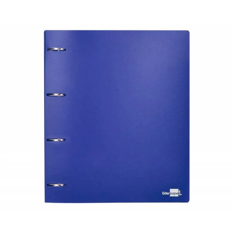 CARPETA 4 ANILLAS 40 MM LIDERPAPEL DIN A4 COLOR AZUL POLIPROPILENO