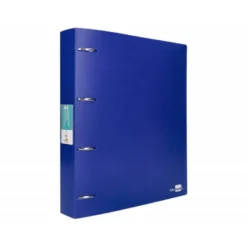 CARPETA 4 ANILLAS 40 MM LIDERPAPEL DIN A4 COLOR AZUL POLIPROPILENO