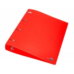 CARPETA 4 ANILLAS 40 MM LIDERPAPEL DIN A4 COLOR ROJO POLIPROPILENO