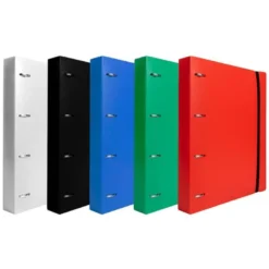 CARPETA 4 ANILLAS 25 MM LIDERPAPEL DIN A4 COLOR VERDE POLIPROPILENO