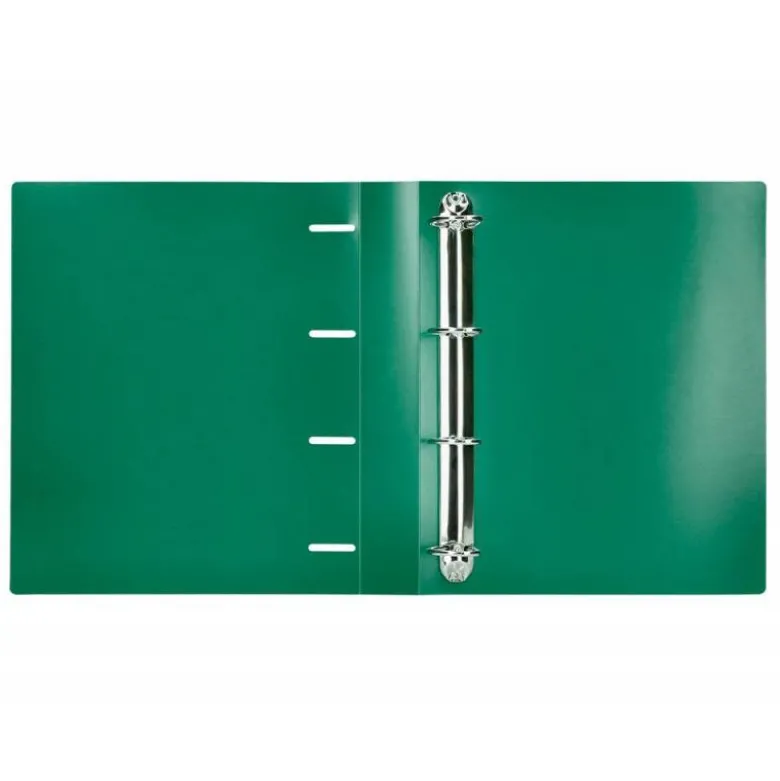 CARPETA 4 ANILLAS 40 MM LIDERPAPEL DIN A4 COLOR VERDE POLIPROPILENO