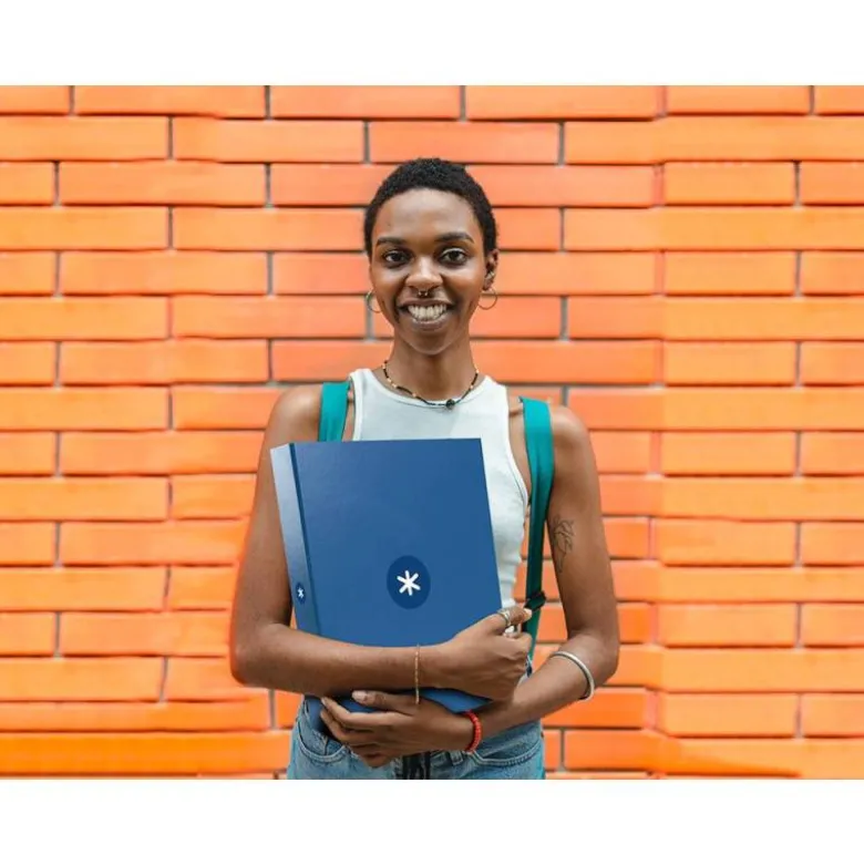 CARPETA 4 ANILLAS 40 MM MIXTAS LIDERPAPEL ANTARTIK DIN A4 COLOR AZUL CARTON FORRADO