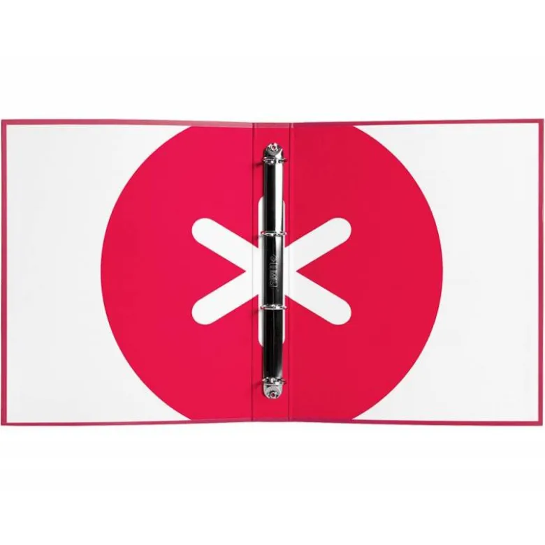 CARPETA 4 ANILLAS 40 MM MIXTAS LIDERPAPEL ANTARTIK DIN A4 COLOR FRAMBUESA CARTON FORRADA