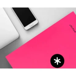 Carpeta 4 anillas 25mm Liderpapel Antartik A4 color rosa carton forrado
