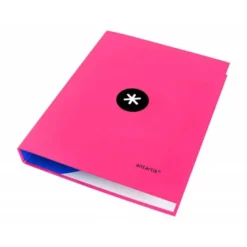 Carpeta 4 anillas 25mm Liderpapel Antartik A4 color rosa carton forrado