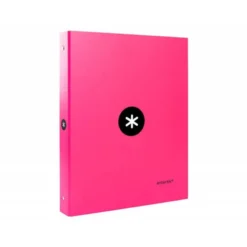 Carpeta 4 anillas 25mm Liderpapel Antartik A4 color rosa carton forrado
