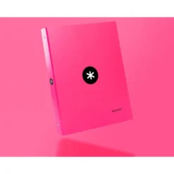 Carpeta 4 anillas 25mm Liderpapel Antartik A4 color rosa carton forrado