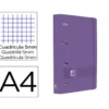CARPETA 4 ANILLAS OXFORD EUROPEANBINDER LIVE&GO TAPA POLIFOAM DIN A4 + RECAMBIO 120 HOJAS CUADRO 5 MM LILA