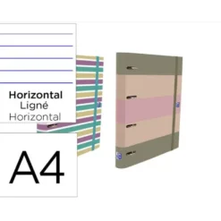 CARPETA 4 ANILLAS OXFORD EUROPEANBINDER TAPA EXTRADURA DIN A4 + RECAMBIO 120 HOJAS HORIZONTAL