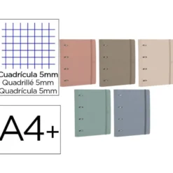 CARPETA ANILLAS OXFORD EUROPEANBINDER FOREST DIN A4+ CON RECAMBIO CUADRO 5MM