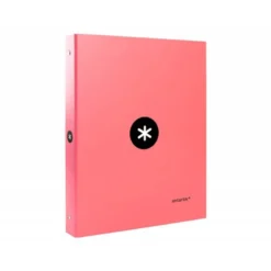 Carpeta Antartik 4 anillas DIN A4 Carton forrado Color Coral