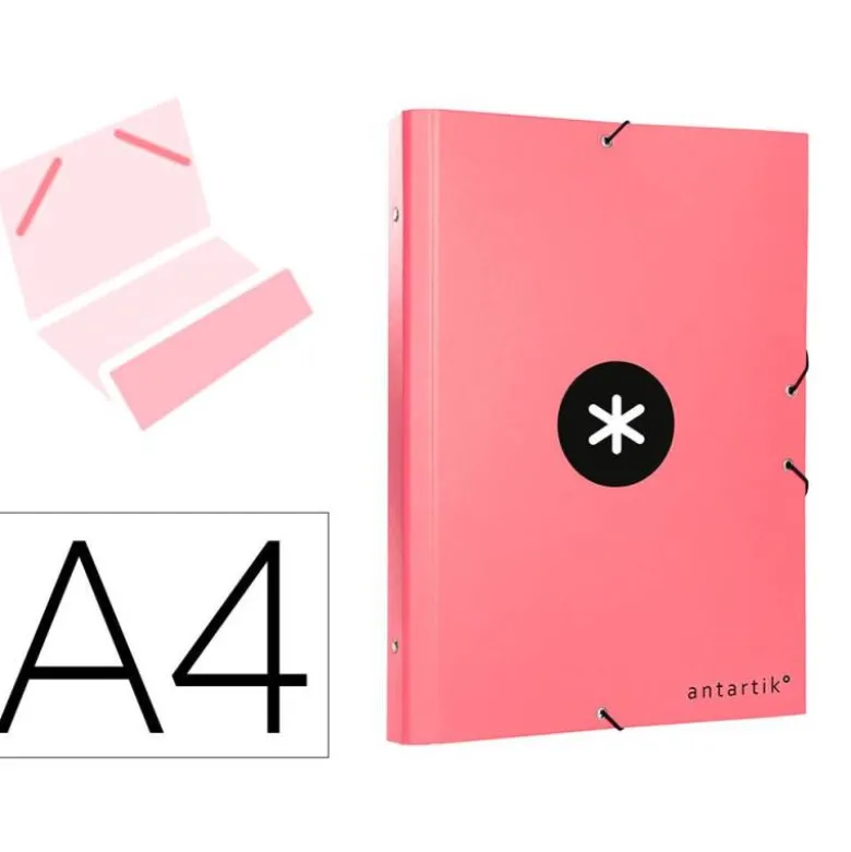 Carpeta Antartik clasificadora DIN A4 con 12 departamentos en Carton forrado Coral
