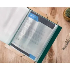 Carpeta Canguro Liderpapel DIN A4 poliporpileno 40 fundas color verde