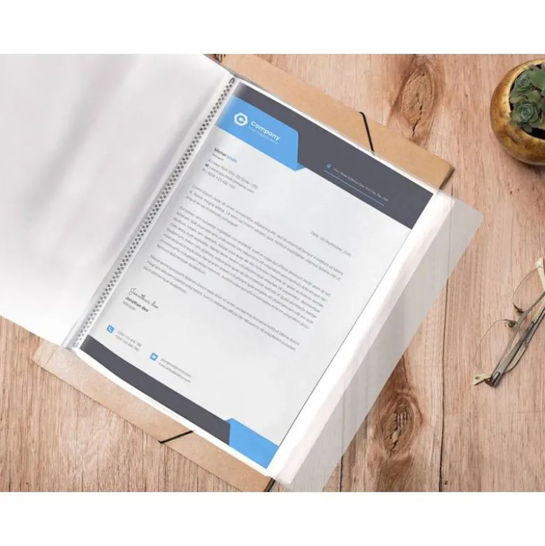 Carpeta Canguro Liderpapel DIN A4 poliporpileno 40 fundas color transparente