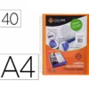 Carpeta carchivo archivex polipropileno canguro naranja escaparate con espiral 40 fundas cierre gomas Din A4