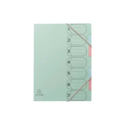 CARPETA CLASIFICADORA EXACOMPTA AUTENTIK 7 DEPARTAMENTOS DIN A4+ CARTON RECICLADO COLORES SURTIDOS