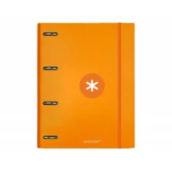 CARPETA CON RECAMBIO 4 ANILLAS 25MM LIDERPAPEL ANTARTIK DIN A4 COLOR AMARILLO CARTON FORRADO
