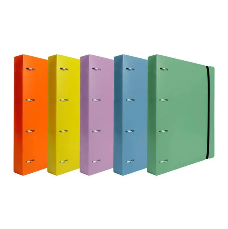 CARPETA CON RECAMBIO 4 ANILLAS 25MM LIDERPAPEL DIN A4 COLOR VERDE POLIPROPILENO