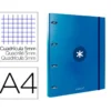 CARPETA CON RECAMBIO 4 ANILLAS 25MM LIDERPAPEL ANTARTIK DIN A4 COLOR AZUL CARTON FORRADO