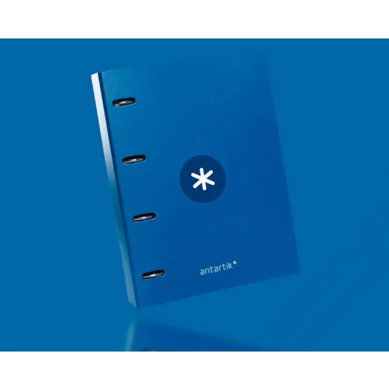 CARPETA CON RECAMBIO 4 ANILLAS 25MM LIDERPAPEL ANTARTIK DIN A4 COLOR AZUL CARTON FORRADO