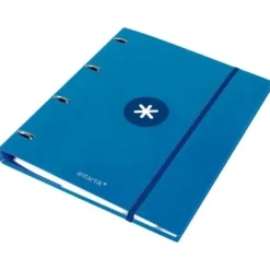 CARPETA CON RECAMBIO 4 ANILLAS 25MM LIDERPAPEL ANTARTIK DIN A4 COLOR AZUL CARTON FORRADO