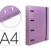 CARPETA CON RECAMBIO 4/40 MM LIDERPAPEL DIN A4 CUADRO 5MM COLOR LILA POLIPROPILENO