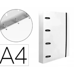 CARPETA CON RECAMBIO 4/40 MM LIDERPAPEL DIN A4 CUADRO 5MM COLOR BLANCO POLIPROPILENO