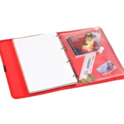 Carpeta con recambio Carchivo Dune Din A4 4 anillas 20 mm Polipropileno color Rojo con gomilla y ribete