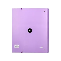 CARPETA CON RECAMBIO LIDERPAPEL ANTARTIK A4 CUADRO 5MM FORRADA 4 ANILLAS 40MM REDONDAS COLOR LAVANDA