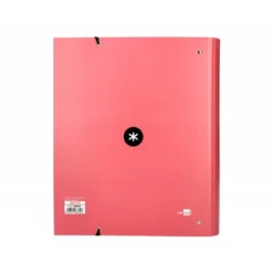 CARPETA CON RECAMBIO LIDERPAPEL ANTARTIK A4 CUADRO 5MM FORRADA 4 ANILLAS 40MM REDONDAS COLOR CORAL