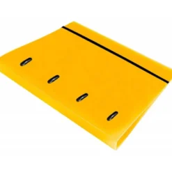 CARPETA CON RECAMBIO LIDERPAPEL A4 CUADRO 5MM 100 HOJAS 80G POLIPROPILENO 4 ANILLAS 40MM AMARILLO FLUOR