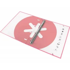 CARPETA CON RECAMBIO LIDERPAPEL ANTARTIK A4 CUADRO 5MM FORRADA 4 ANILLAS 25MM COLOR CORAL