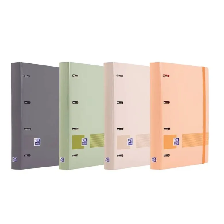 CARPETA CON RECAMBIO OXFORD EUROPEANBINDER BOREAL DIN A4+ 4 ANILLAS 35 MM RECAMBIO 100 HOJAS CUADRO 5 MM COLORES