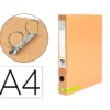 CARPETA DE 2 ANILLAS 25 MM MIXTAS LIDERPAPEL DIN A4 COLOR NARANJA CARTON FORRADO