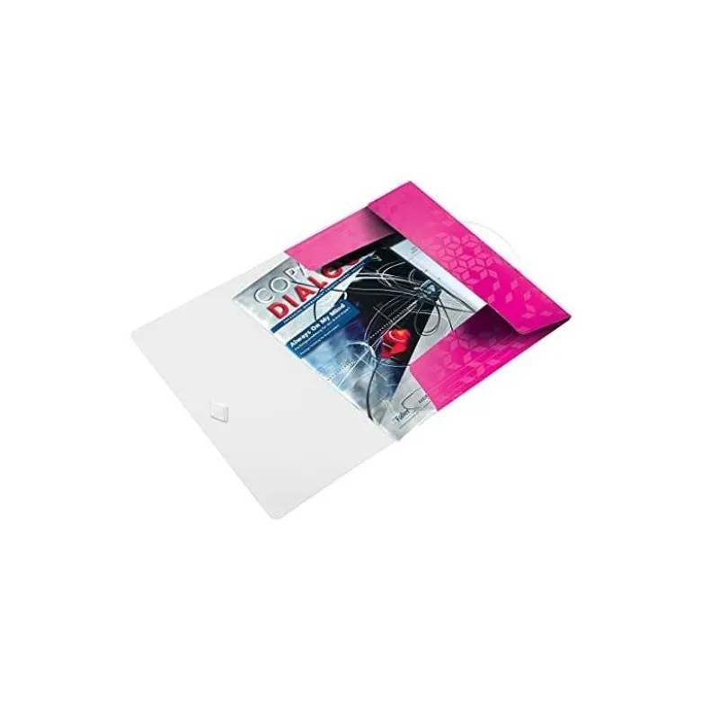 Carpeta de gomas Leitz Wow con solapas Polipropileno Din A4 color Fucsia