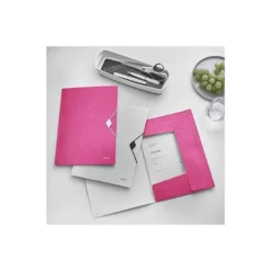 Carpeta de gomas Leitz Wow con solapas Polipropileno Din A4 color Fucsia