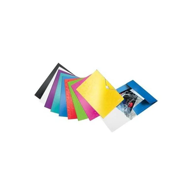 Carpeta de gomas Leitz Wow con solapas Polipropileno Din A4 color Fucsia