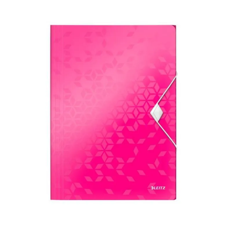 Carpeta de gomas Leitz Wow con solapas Polipropileno Din A4 color Fucsia