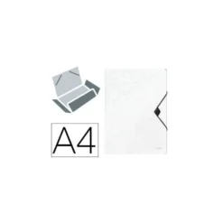 Carpeta de gomas Leitz Wow con solapas Polipropileno Din A4 color Blanco