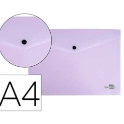Carpeta dossier broche Liderpapel DIN A4 polipropileno 180 micras 50 hojas color violeta