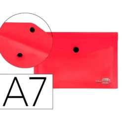 Carpeta dossier broche Liderpapel DIN A7 polipropileno 180 micras 50 hojas color rojo