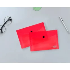 Carpeta dossier broche Liderpapel DIN A7 polipropileno 180 micras 50 hojas color rojo