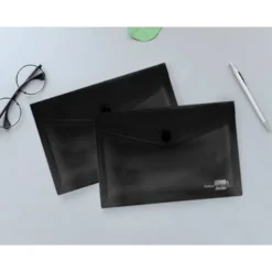 Carpeta dossier broche Liderpapel DIN A6 polipropileno 180 micras 50 hojas color negro